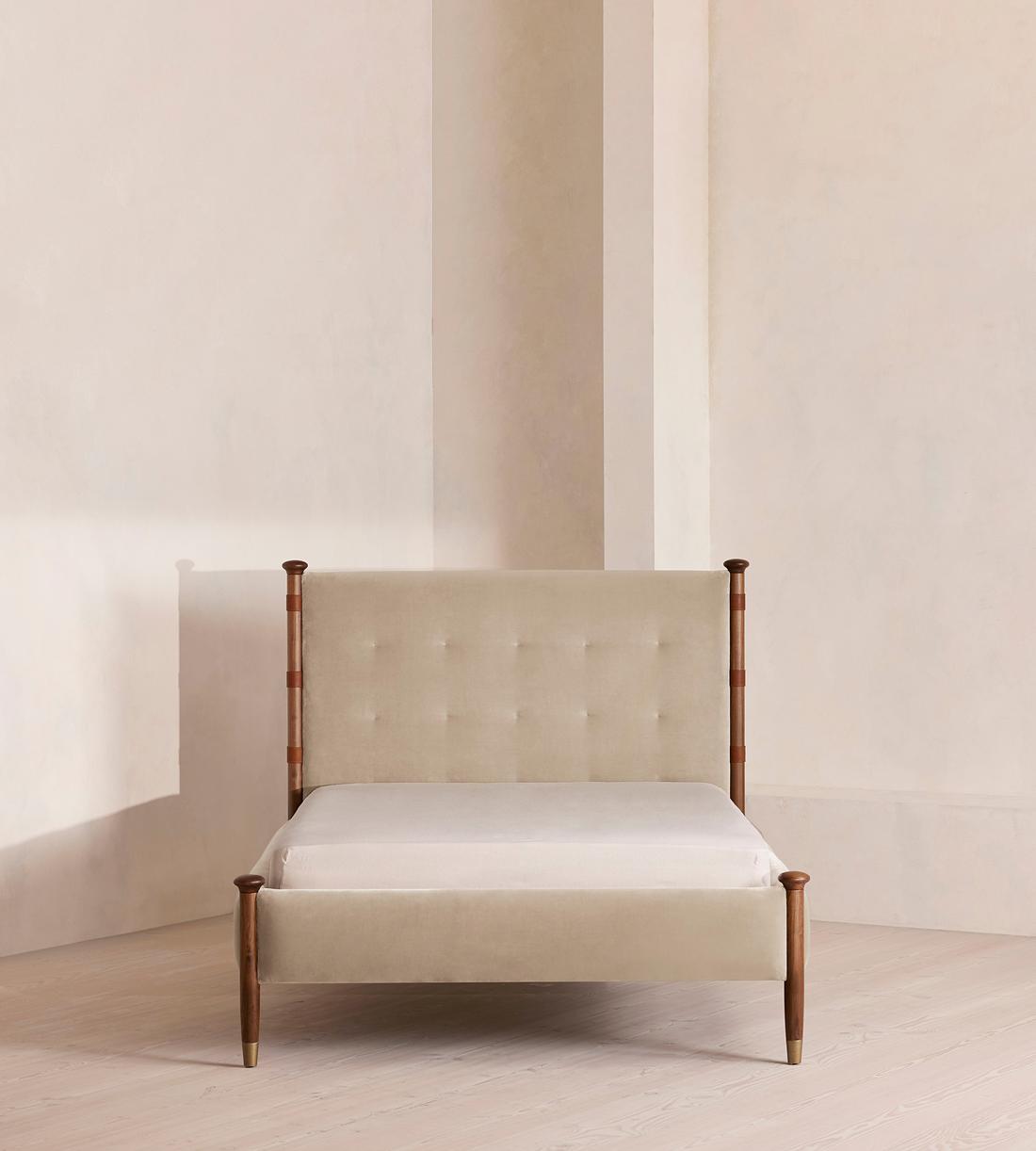 Paolo Bed - Full - Velvet - Oyster - US - Listing - Image 2