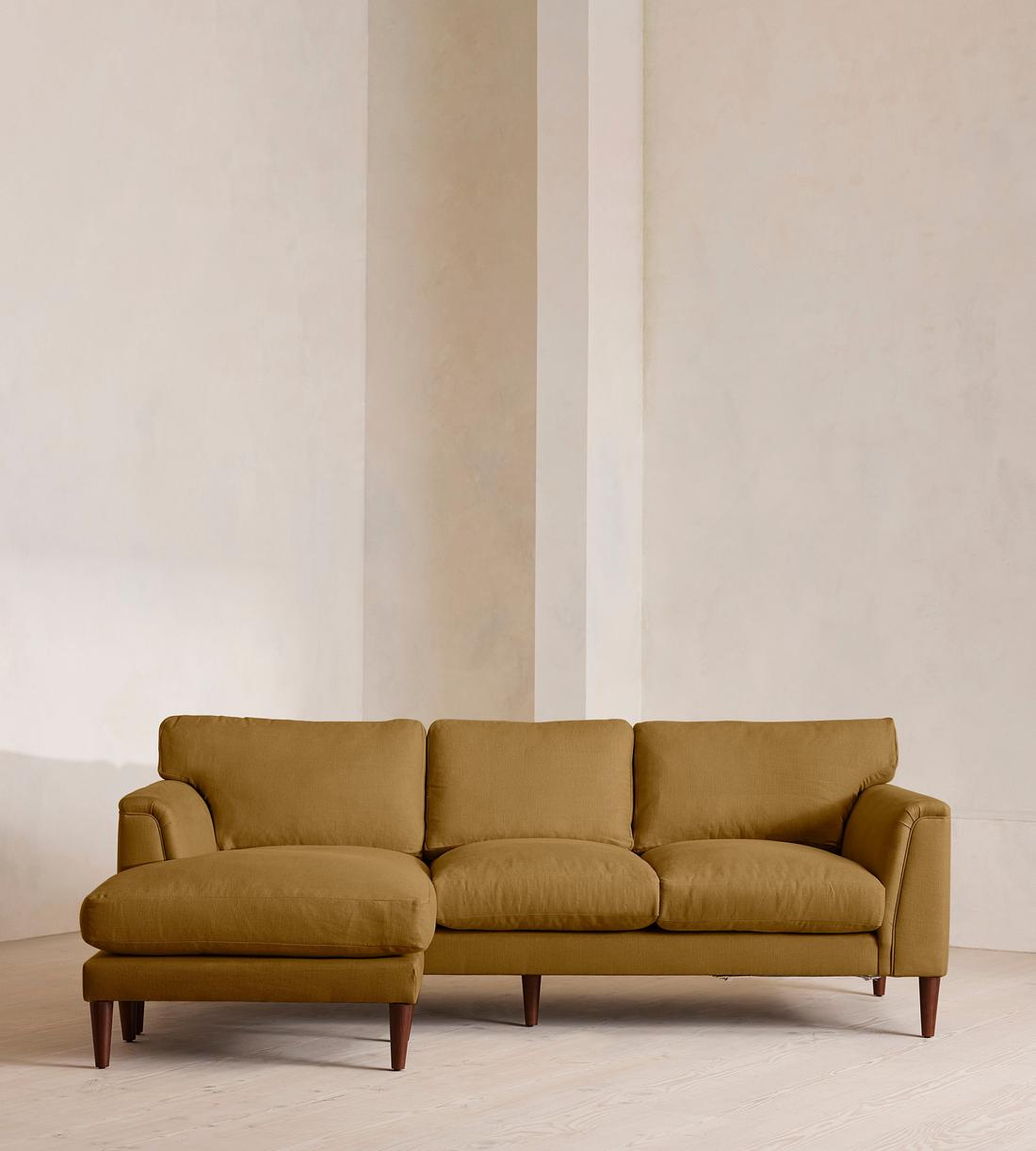 Reya Chaise-end Sofa - Linen - Ochre - Listing - Image 1