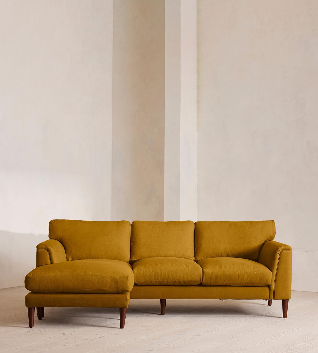 Reya Chaise-End Sofa - Linen - Turmeric - US - Listing - Image 1