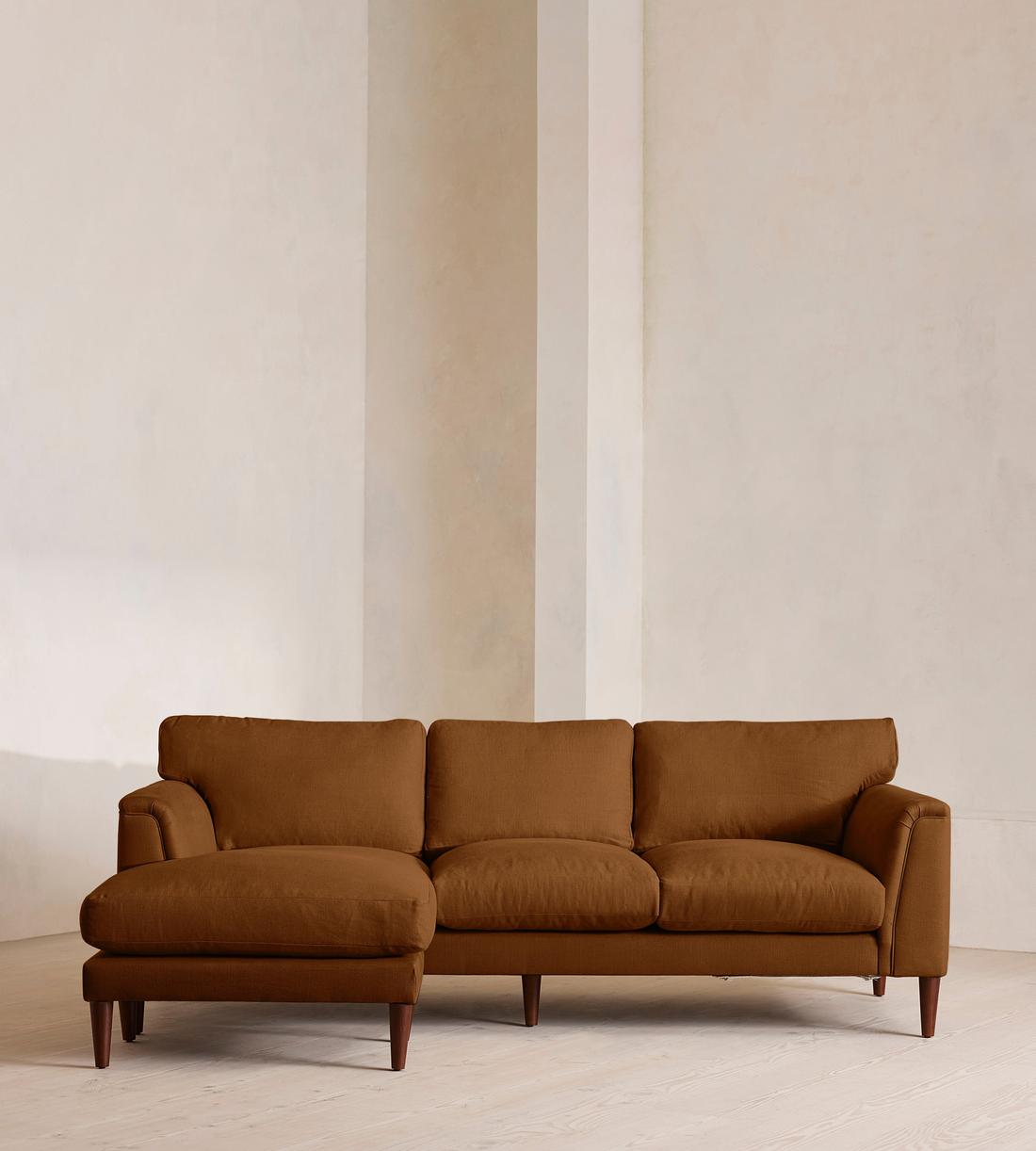 Reya Chaise-End Sofa - Linen - Terracotta - US - Listing - Image 1