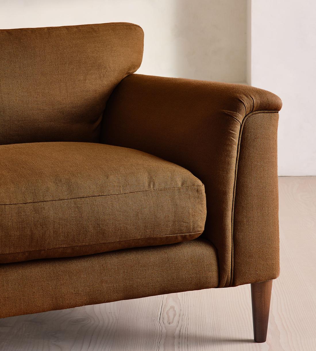 Reya Three Seater Sofa - Linen - Terracotta - UK - Images - Image 5