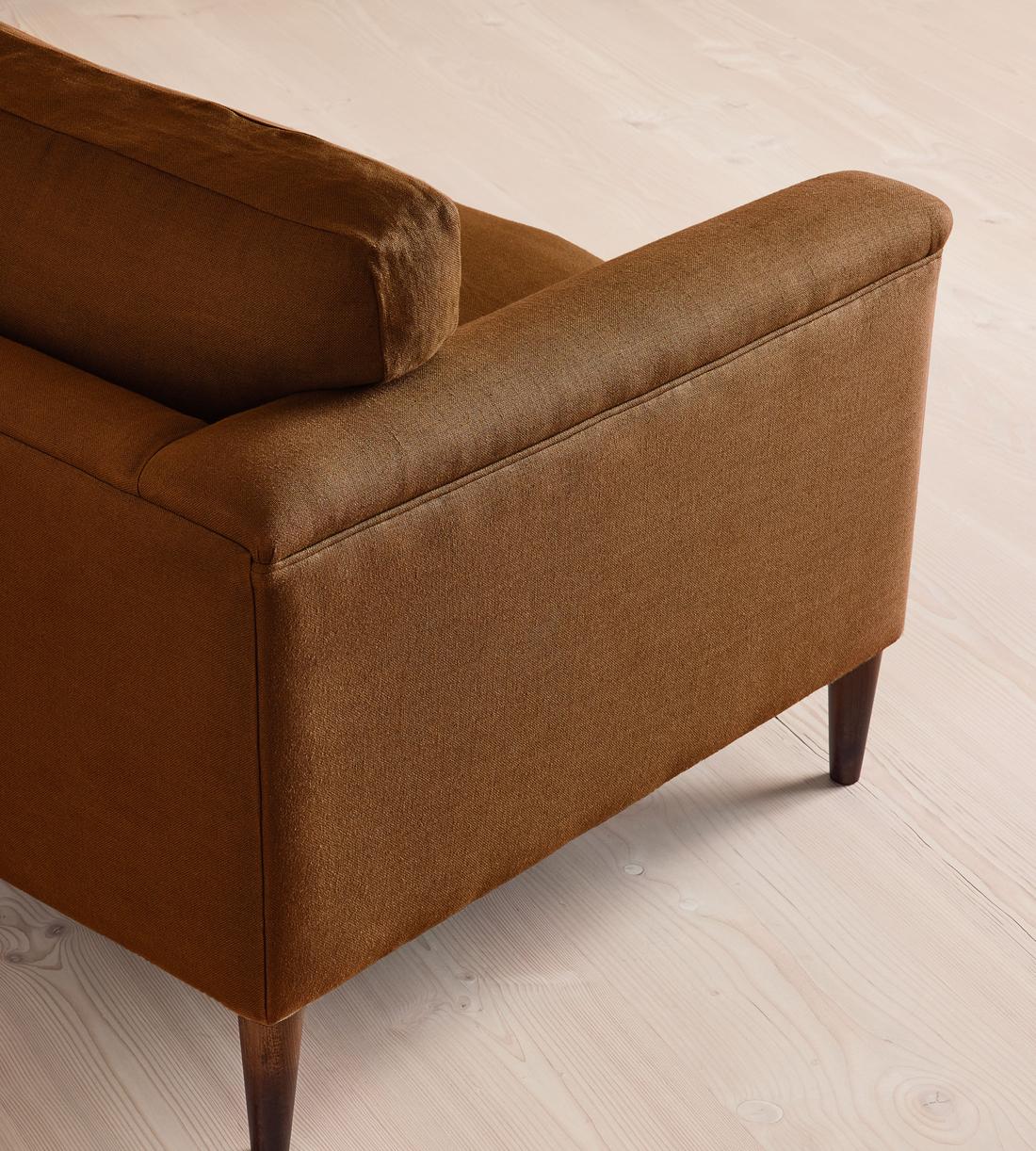 Reya Three Seater Sofa - Linen - Terracotta - UK - Images - Image 6