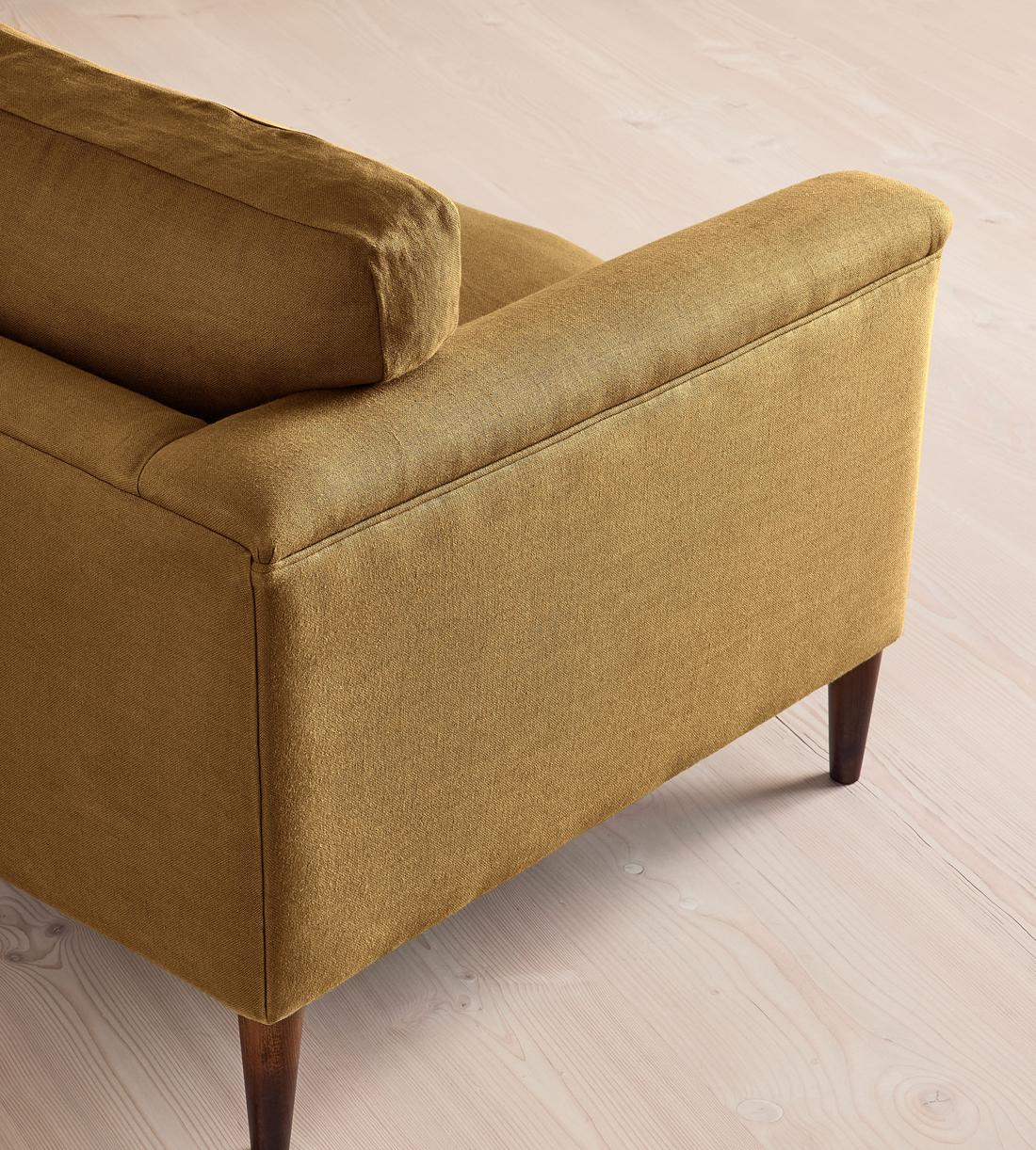 Reya Three Seater Sofa - Linen - Ochre - Images - Image 6