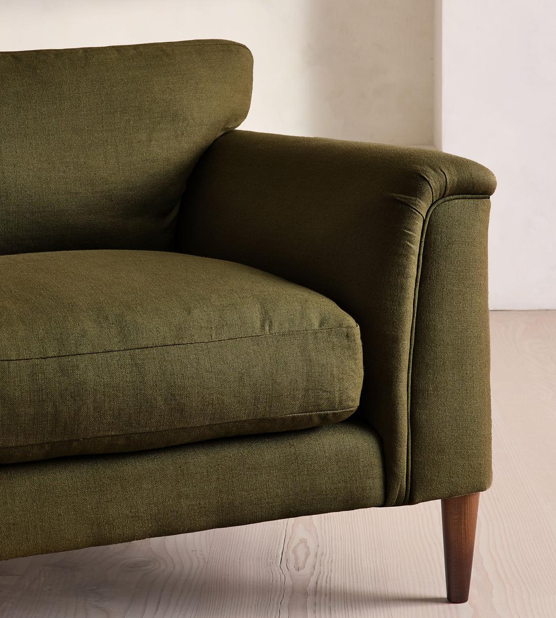Reya Three Seater Sofa - Linen - Olive - Images - Image 5