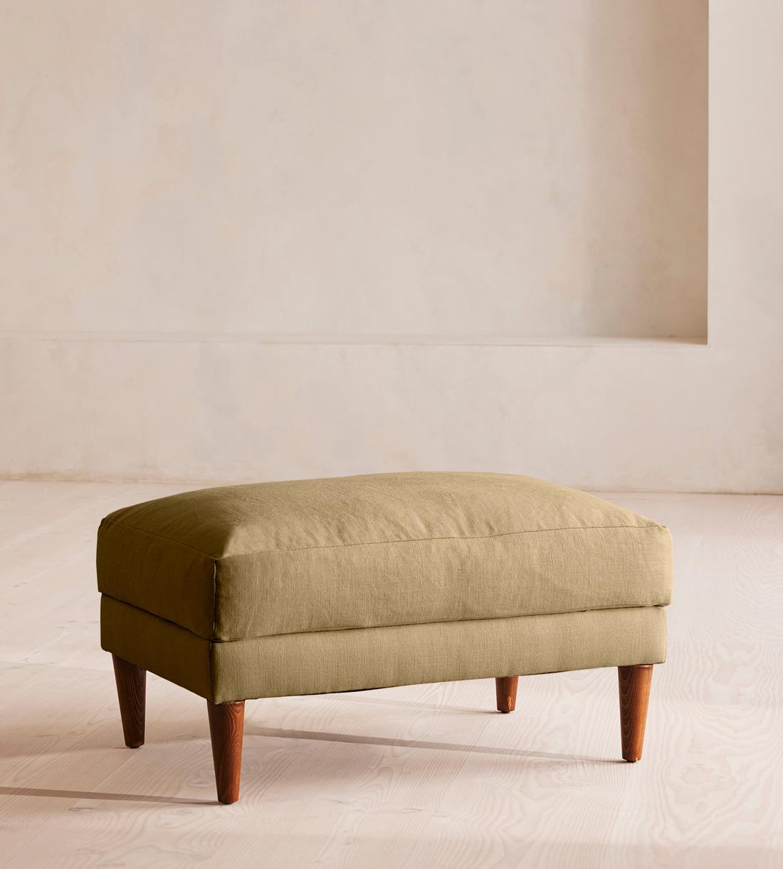 Reya Ottoman - Linen - Wheat - US - Listing - Image 1