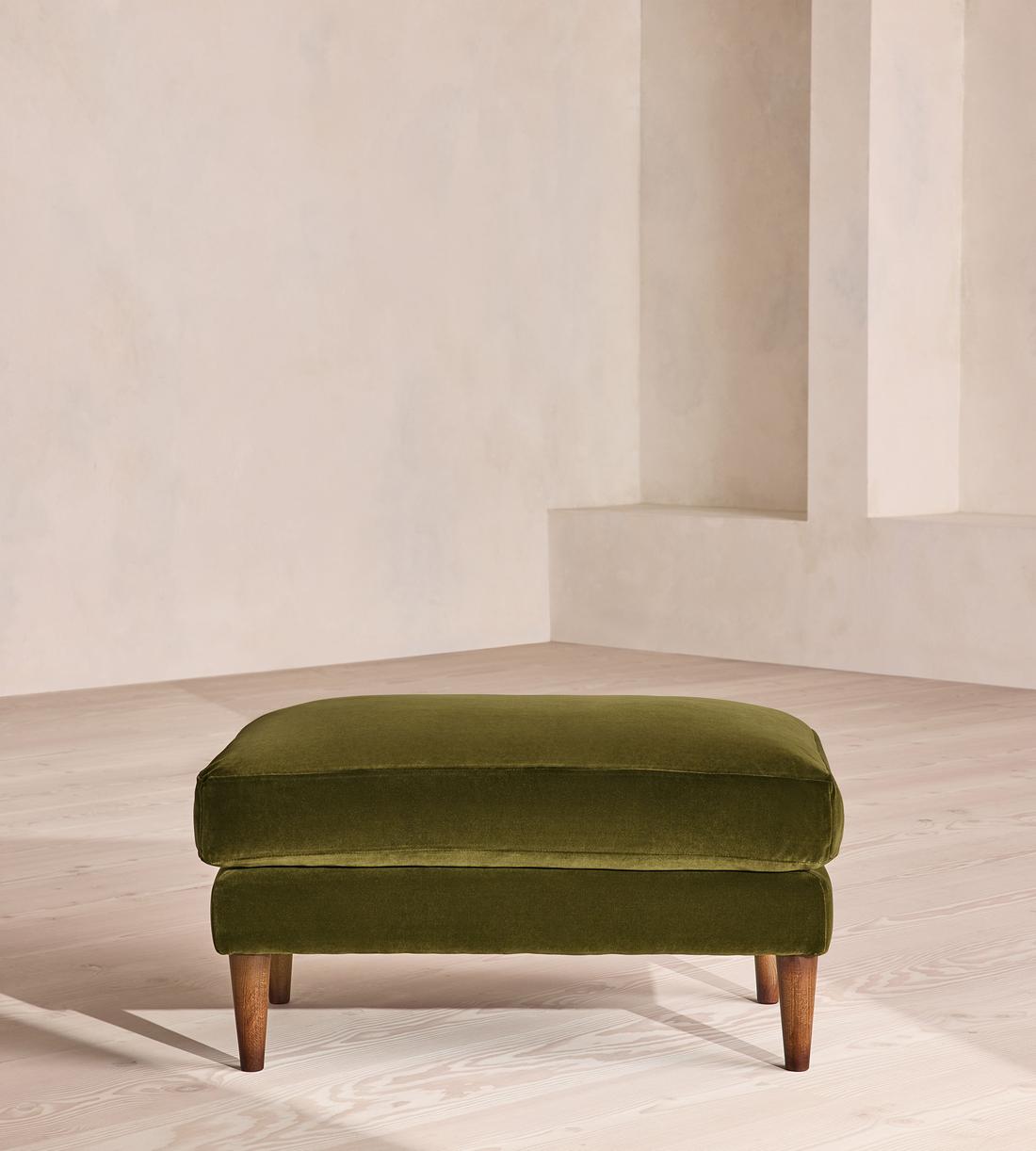 Reya Ottoman - Velvet - Olive - Listing - Image 2