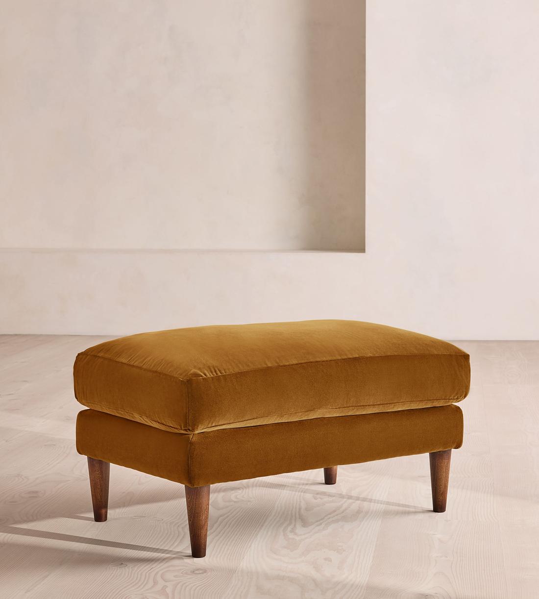 Reya Ottoman - Velvet - Mustard - Listing - Image 1