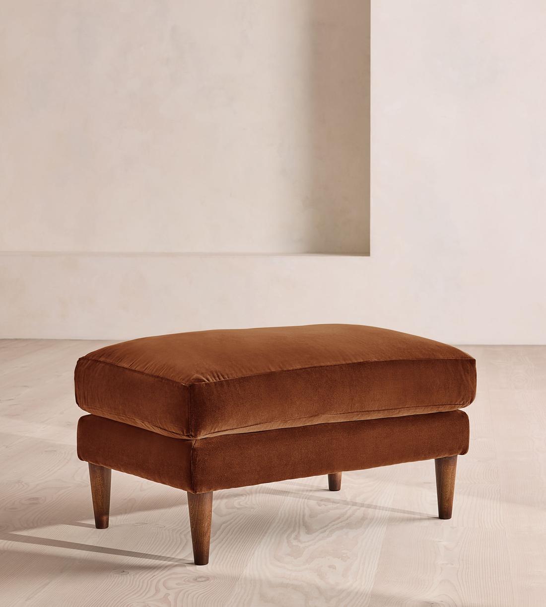 Reya Ottoman - Velvet - Cinnamon - UK - Listing - Image 1