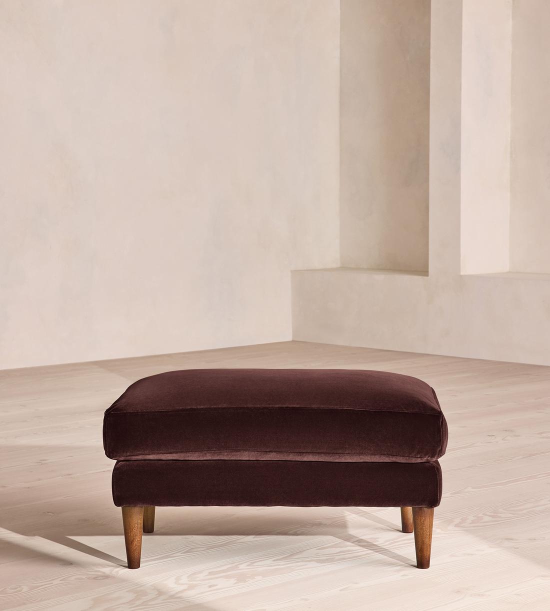 Reya Ottoman - Velvet - Aubergine - UK - Listing - Image 2