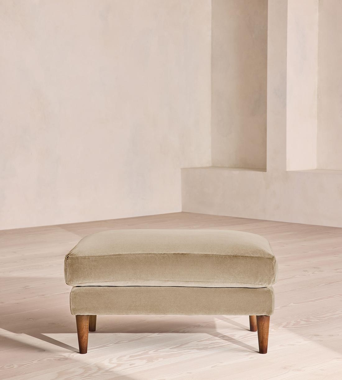 Reya Ottoman - Velvet - Oyster - UK - Listing - Image 2