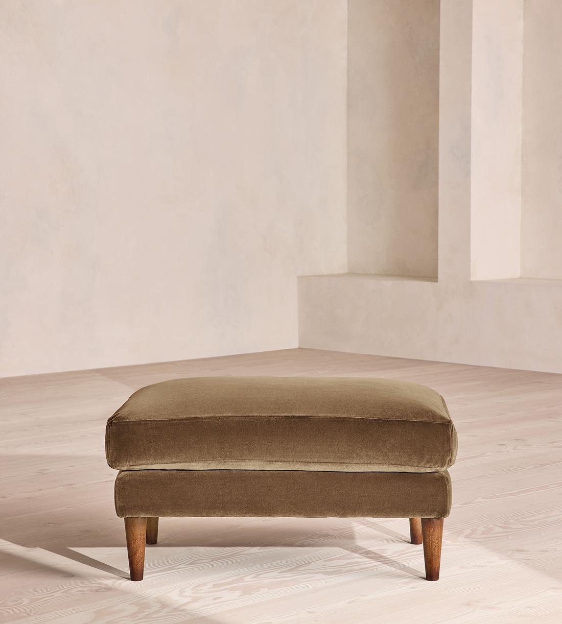Reya Ottoman - Velvet - Truffle - UK - Listing - Image 2