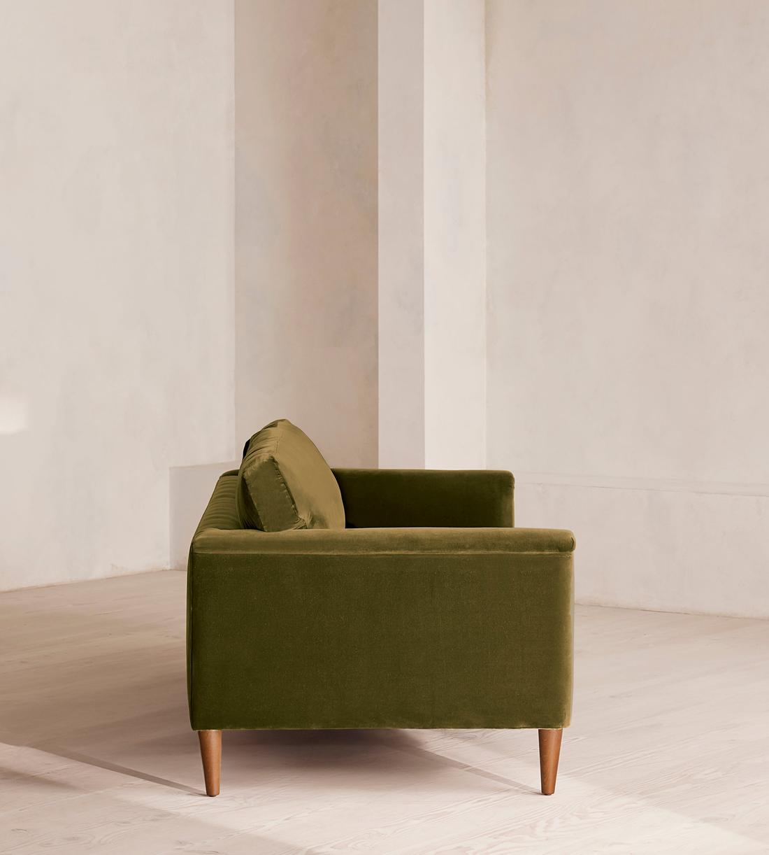Reya Three Seater Sofa - Velvet - Olive - US - Images - Image 3