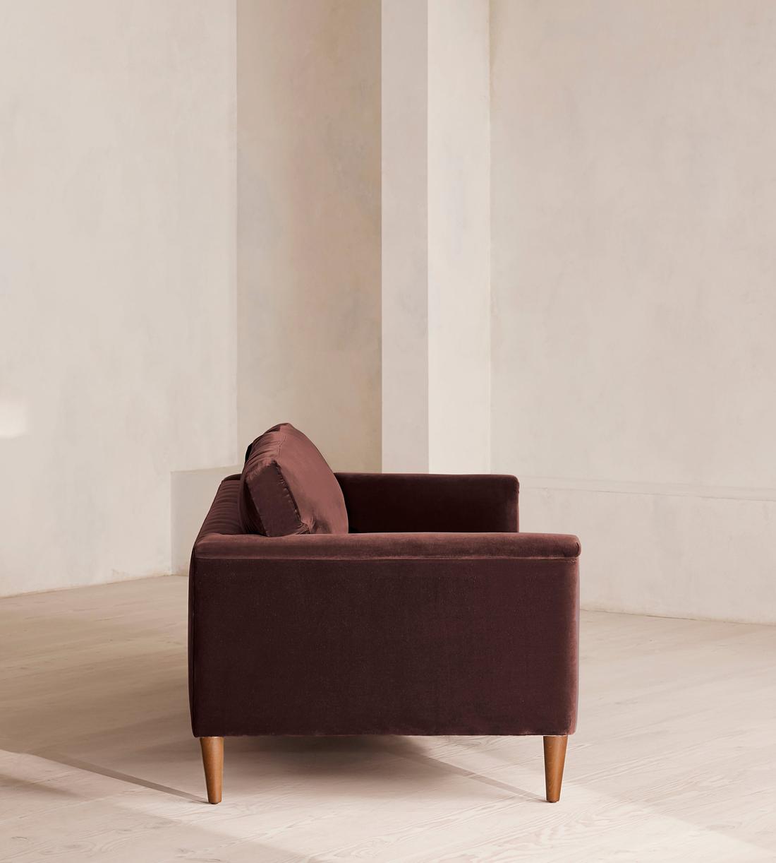 Reya Three Seater Sofa - Velvet - Aubergine - UK - Images - Image 3