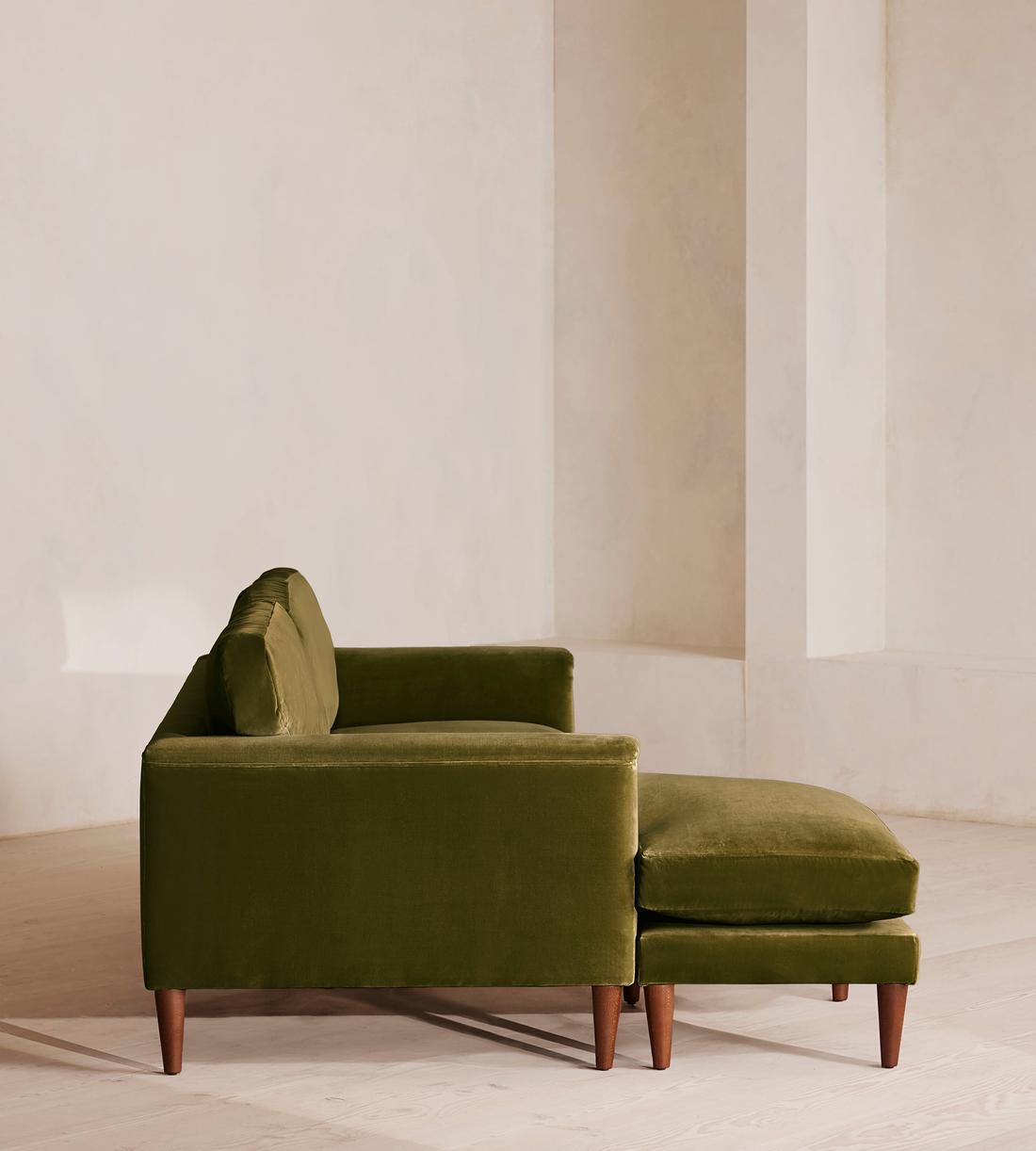 Reya Chaise-end Sofa - Velvet - Olive - Images - Image 3