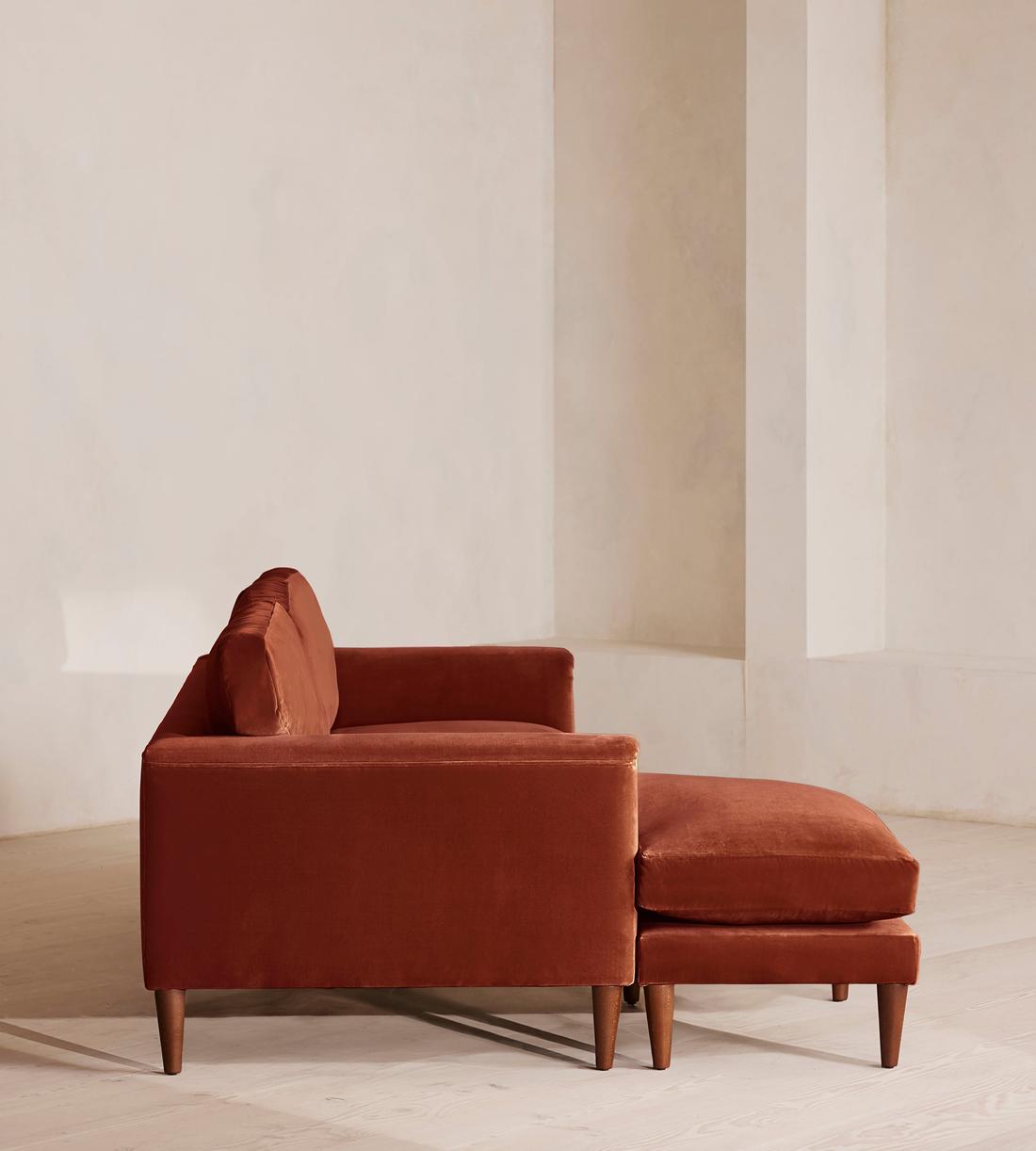 Reya Chaise-end Sofa - Velvet - Rust - Images - Image 3