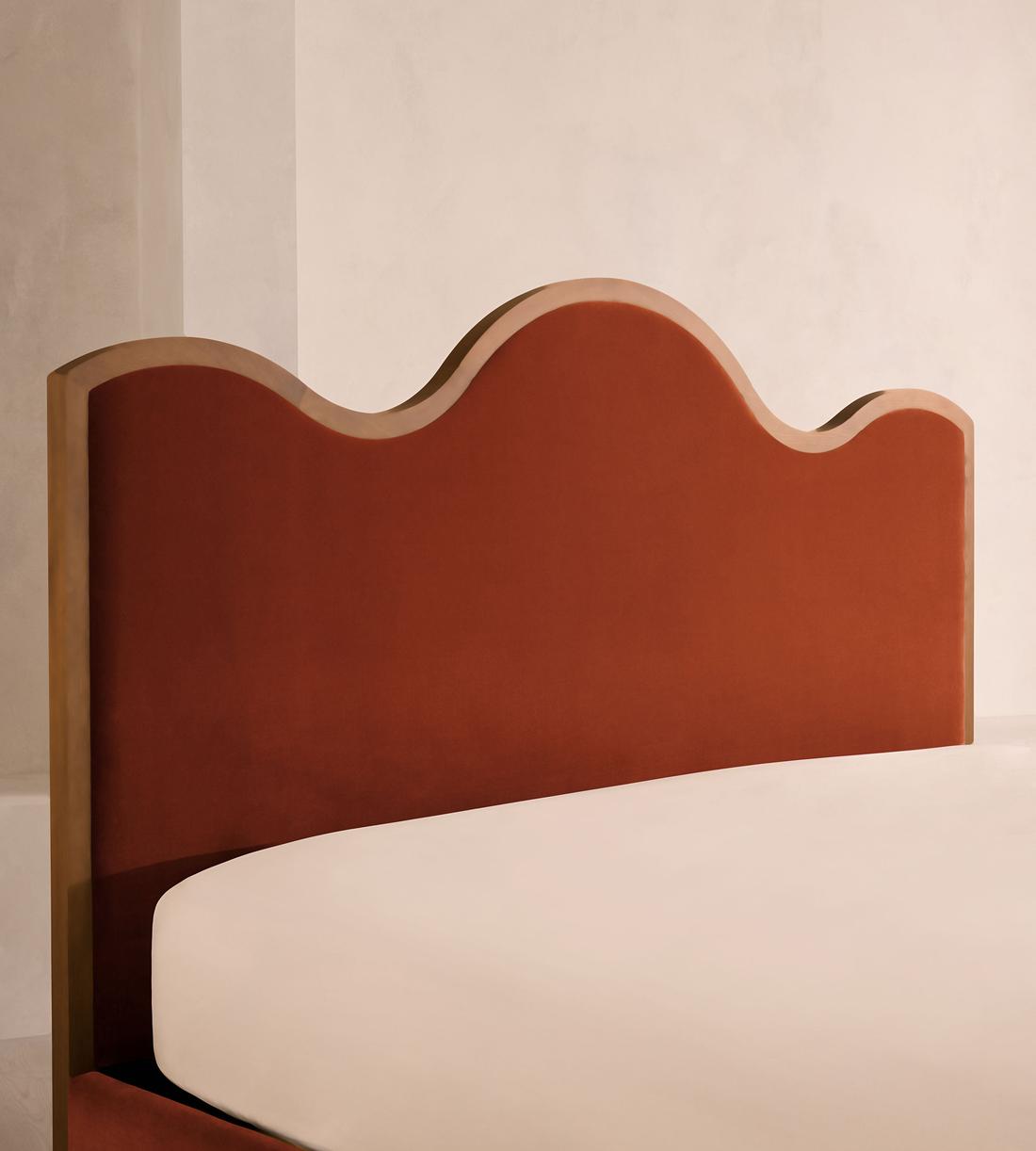 Aubrey Bed - Queen - Velvet - Rust - US - Images - Image 3