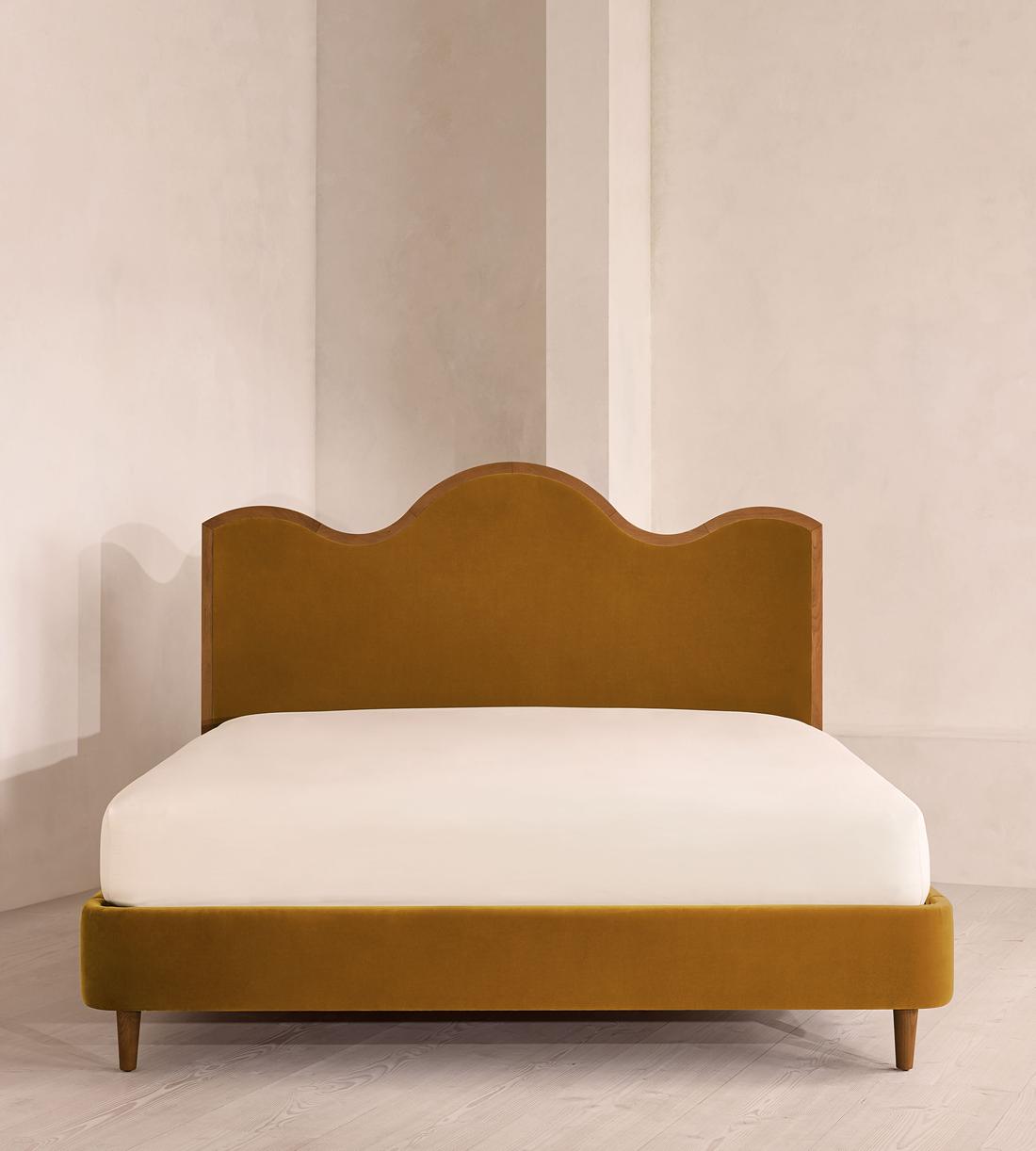 Aubrey Bed - King - Velvet - Mustard - Listing - Image 2