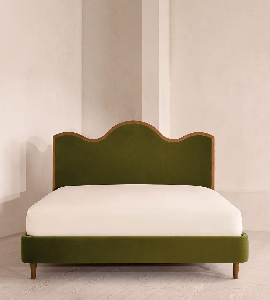 Aubrey Bed - King - Velvet - Olive - Listing - Image 2