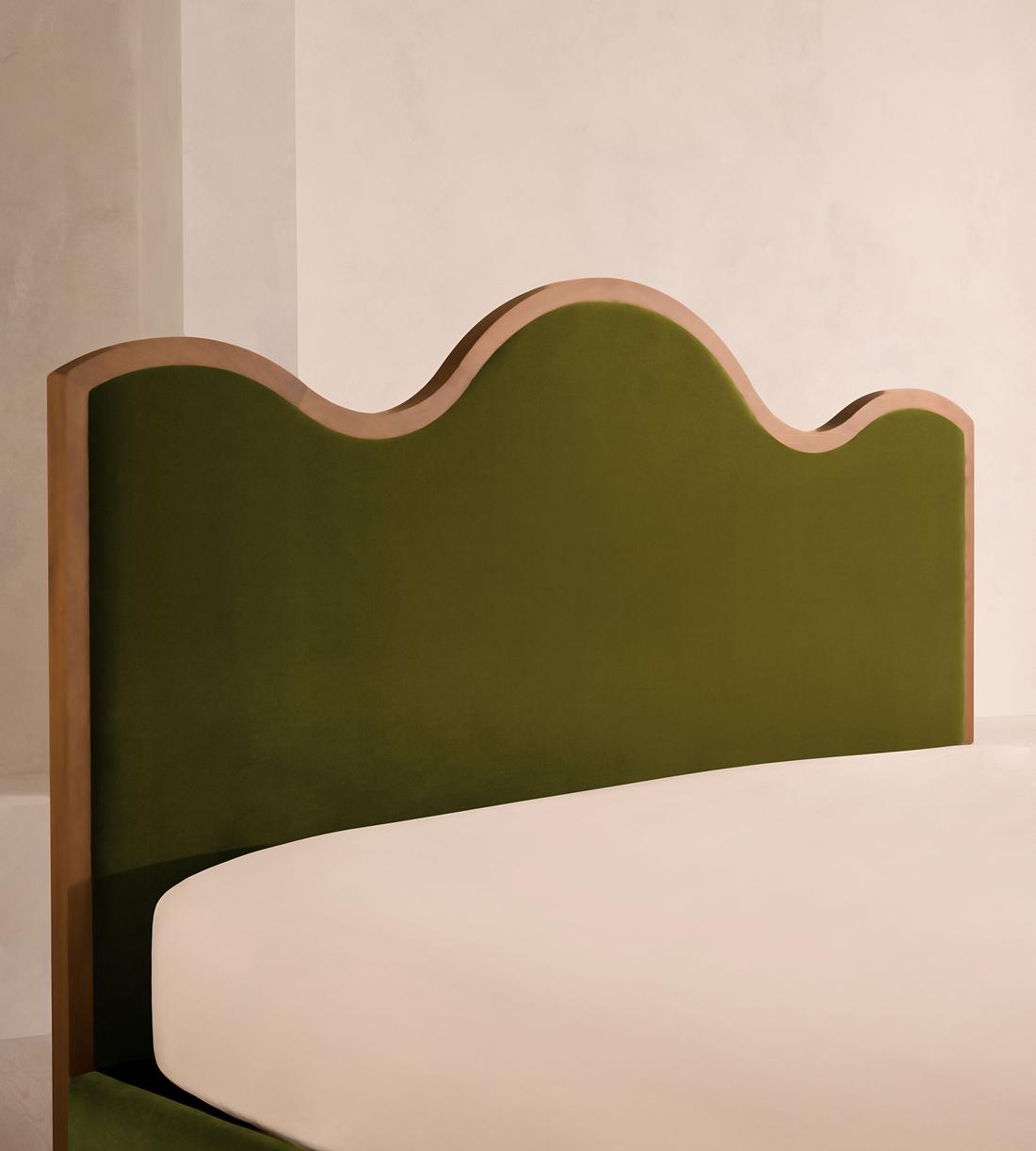 Aubrey Bed - King - Velvet - Olive - Images - Image 3