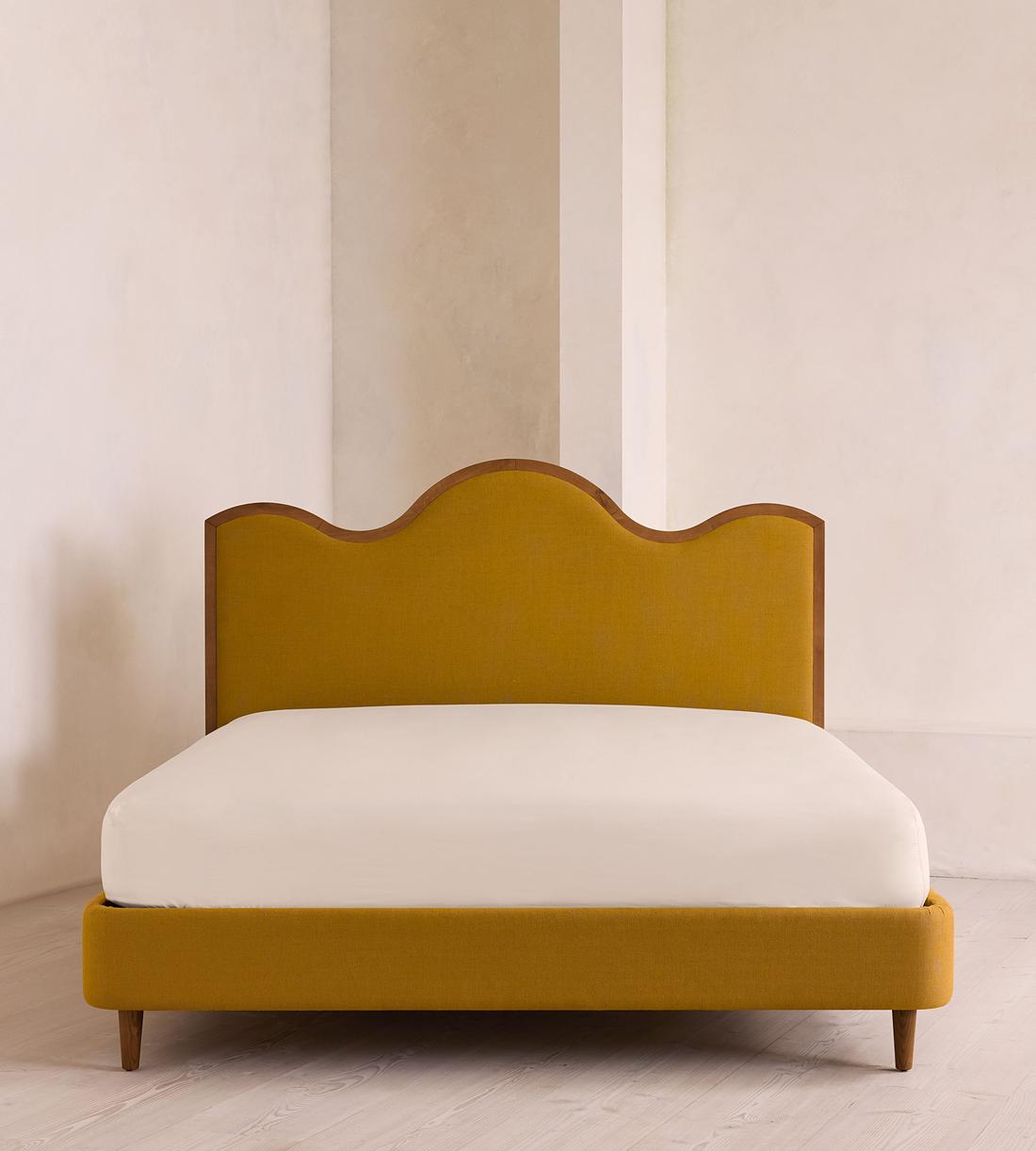 Aubrey Bed - King - Linen - Turmeric - UK - Listing - Image 1