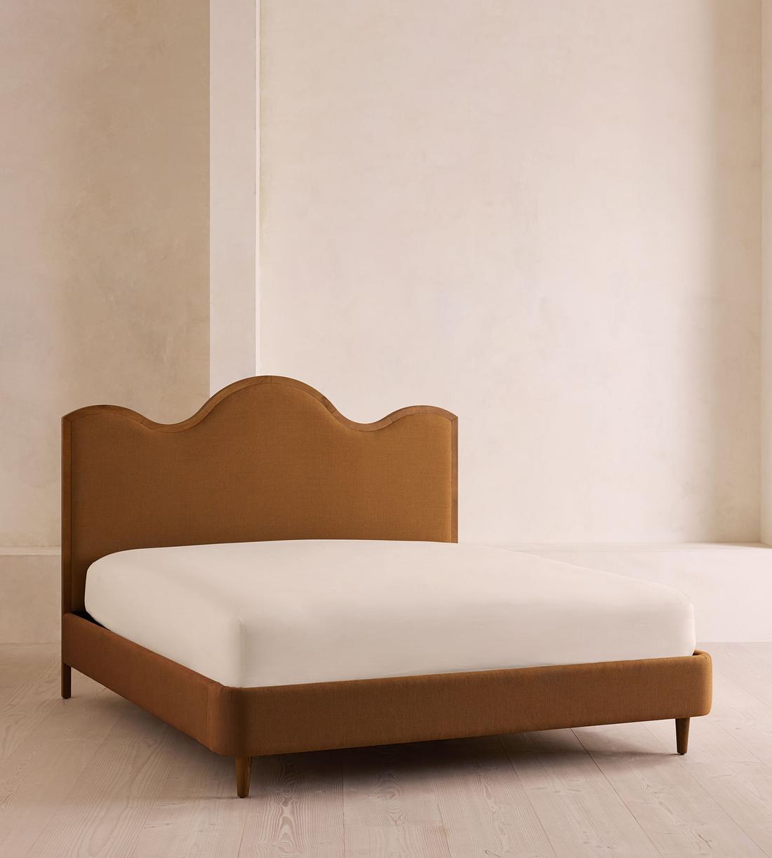 Aubrey Bed - King - Linen - Terracotta - UK - Listing - Image 1
