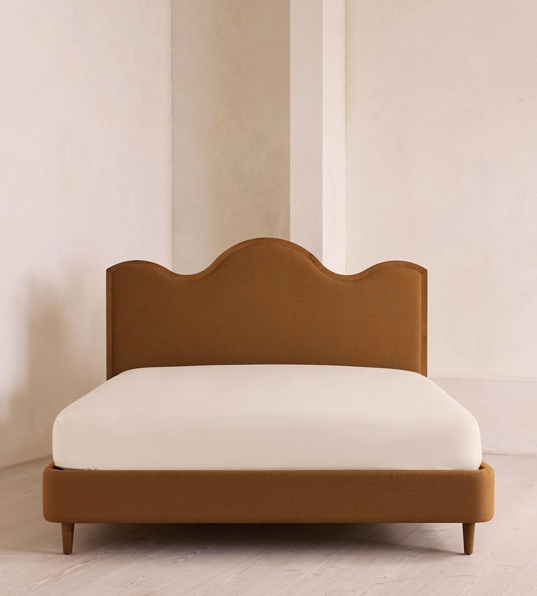 Aubrey Bed - King - Linen - Terracotta - UK - Listing - Image 2
