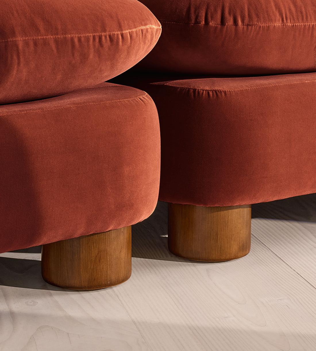 Vivienne Deeper Sit Modular Sofa - Four Seater - Velvet Rust UK - Images - Image 5