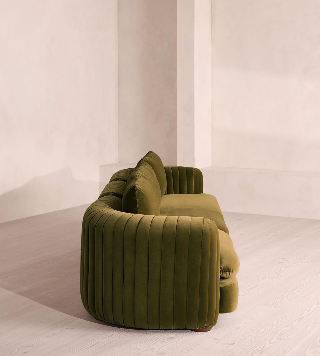 Vivienne Deeper Sit Modular Sofa - Four Seater - Velvet Olive UK - Images - Image 3