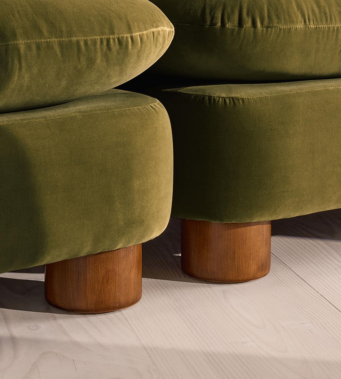 Vivienne Deeper Sit Modular Sofa - Four Seater - Velvet Olive UK - Images - Image 5