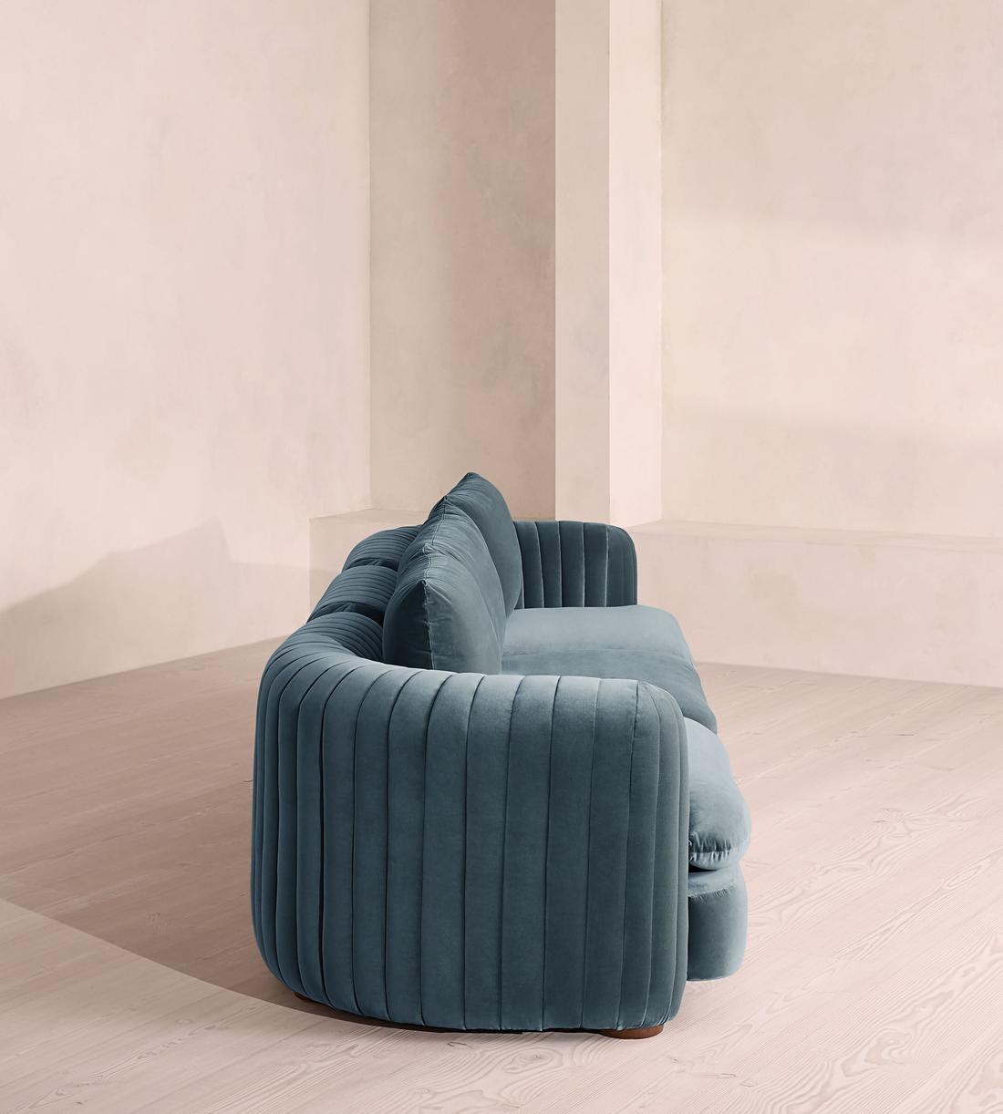 Vivienne Deeper Sit Modular Sofa - Four Seater - Velvet Grey Blue UK - Images - Image 3
