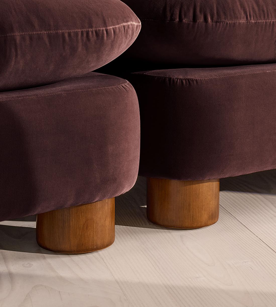 Vivienne Modular Sofa - Four Seater - Velvet - Aubergine - UK - Images - Image 5