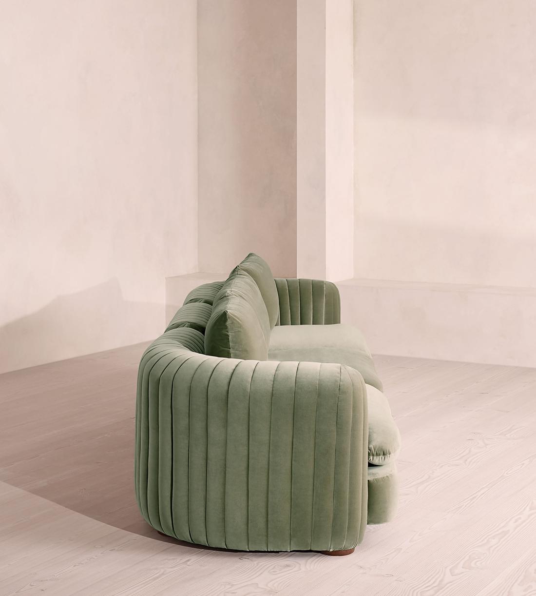 Vivienne Deeper Sit Modular Sofa - Four Seater - Velvet - Seafoam - UK - Images - Image 3