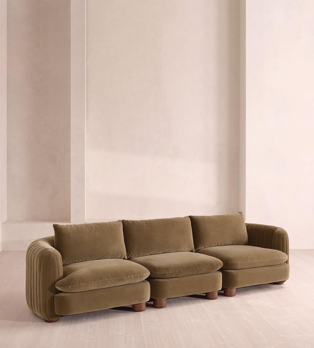 Vivienne Modular Sofa - Four Seater - Velvet - Truffle - UK - Listing - Image 2