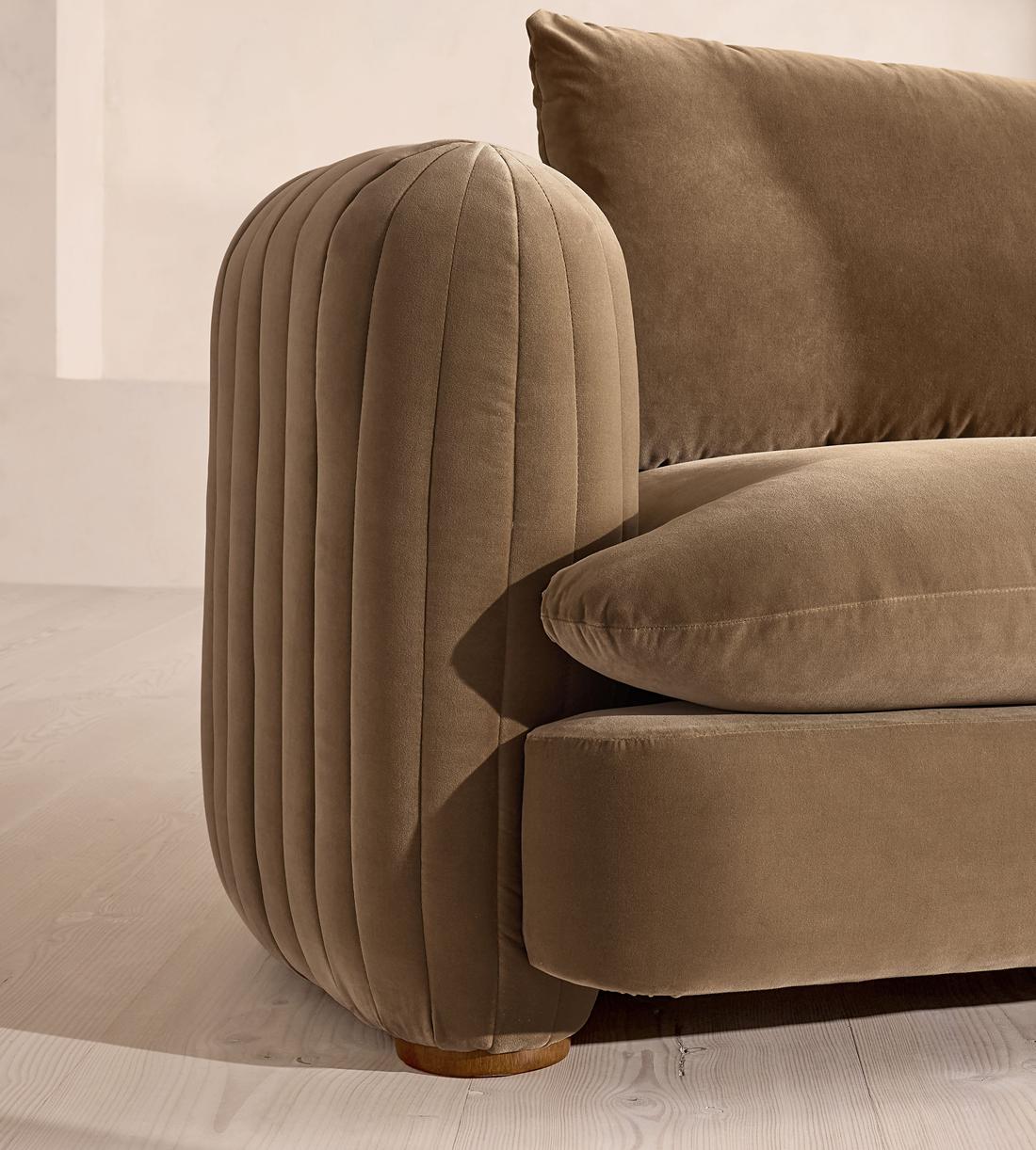 Vivienne Sectional Sofa - Four Seater - Velvet - Truffle - US - Images - Image 5