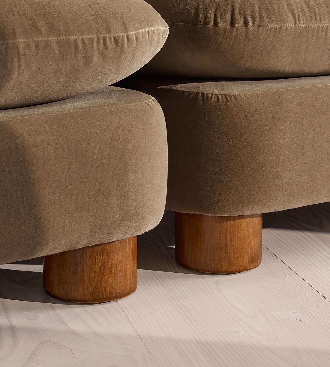 Vivienne Sectional Sofa - Four Seater - Velvet - Truffle - US - Images - Image 6