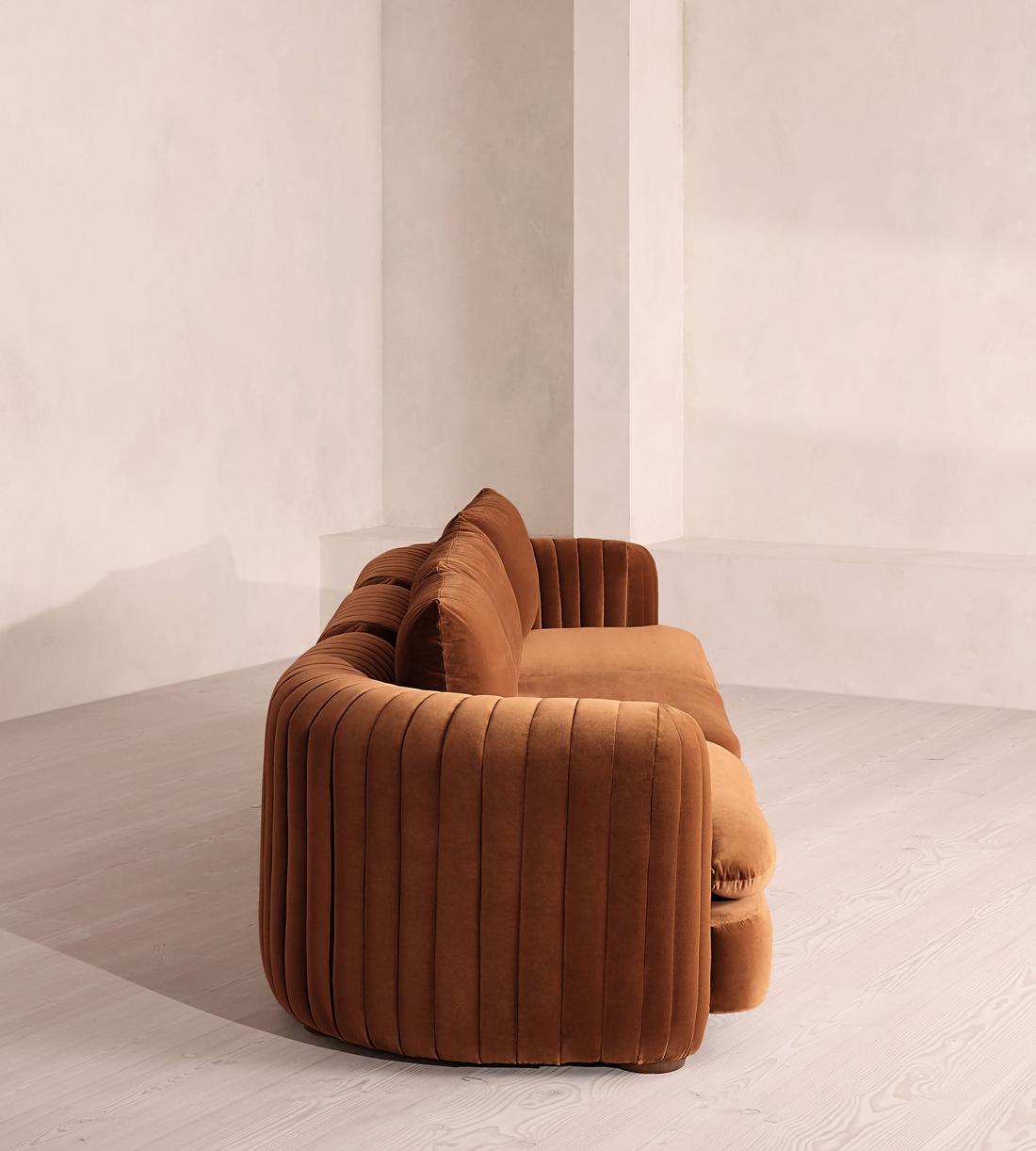 Vivienne Deeper Sit Modular Sofa - Four Seater - Velvet - Cinnamon - UK - Images - Image 3