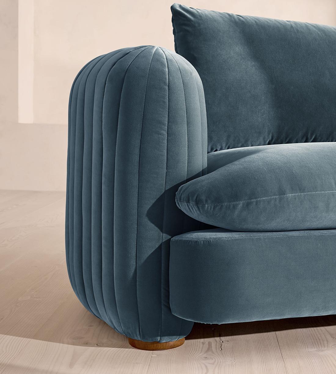 Vivienne Modular Sofa - Three Seater - Velvet Grey Blue - Images - Image 5