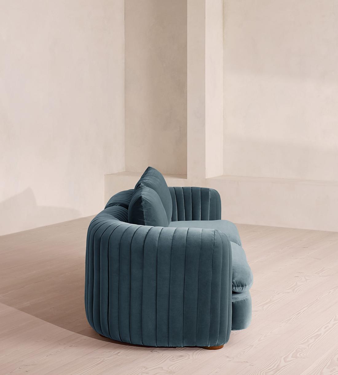Vivienne Deeper Sit Modular Sofa - Three Seater - Velvet Grey Blue UK - Images - Image 3