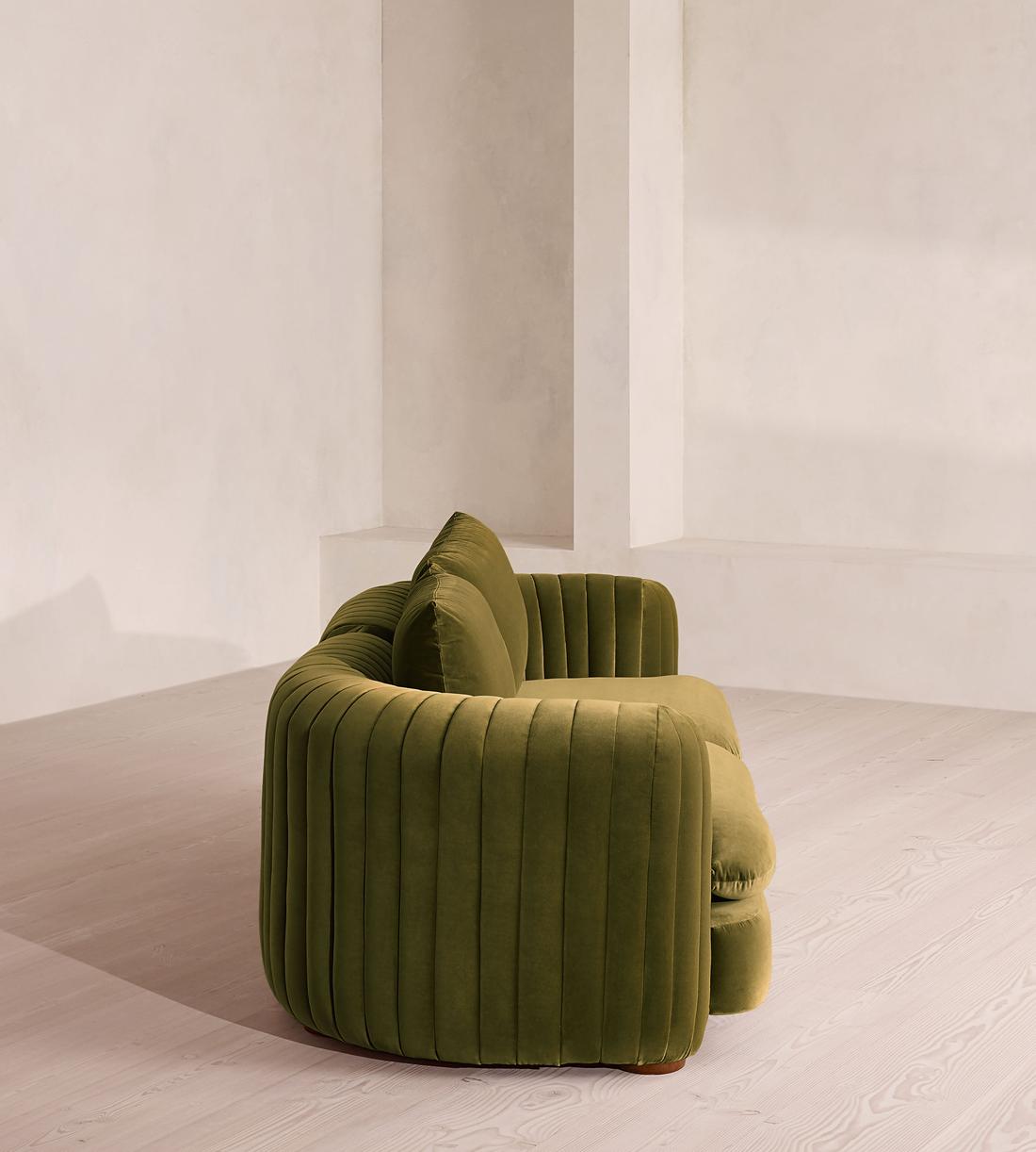 Vivienne Deeper Sit Modular Sofa - Three Seater - Velvet Olive UK - Images - Image 3