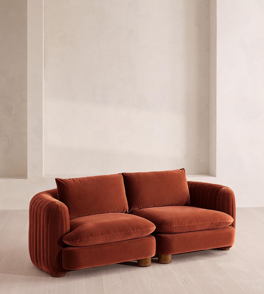 Vivienne Deeper Sit Modular Sofa - Three Seater - Velvet Rust UK - Listing - Image 2