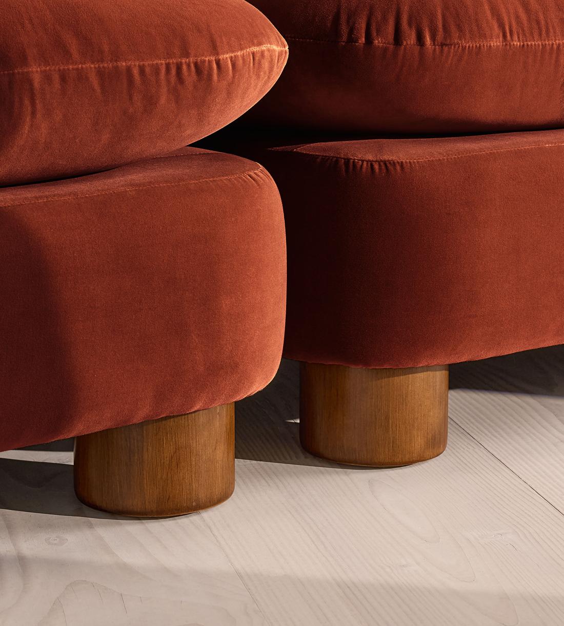 Vivienne Deeper Sit Modular Sofa - Three Seater - Velvet Rust UK - Images - Image 5