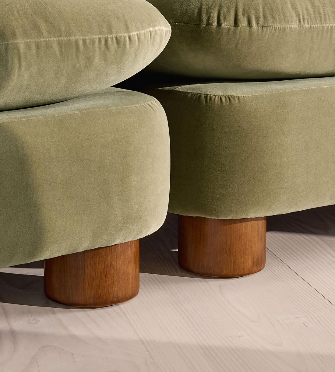 Vivienne Modular Sofa - Three Seater - Velvet Lichen - Images - Image 5