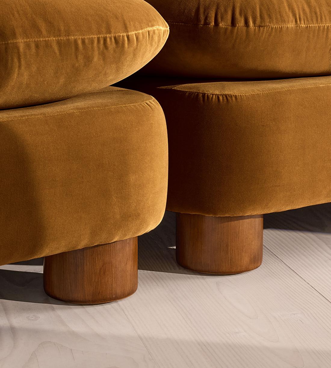Vivienne Deeper Sit Modular Sofa - Three Seater - Velvet Mustard UK - Images - Image 5