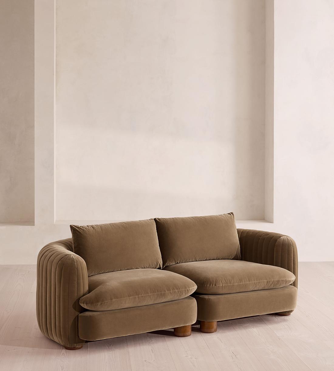 Vivienne Deeper Sit Modular Sofa - Three Seater - Velvet - Truffle - UK - Listing - Image 2