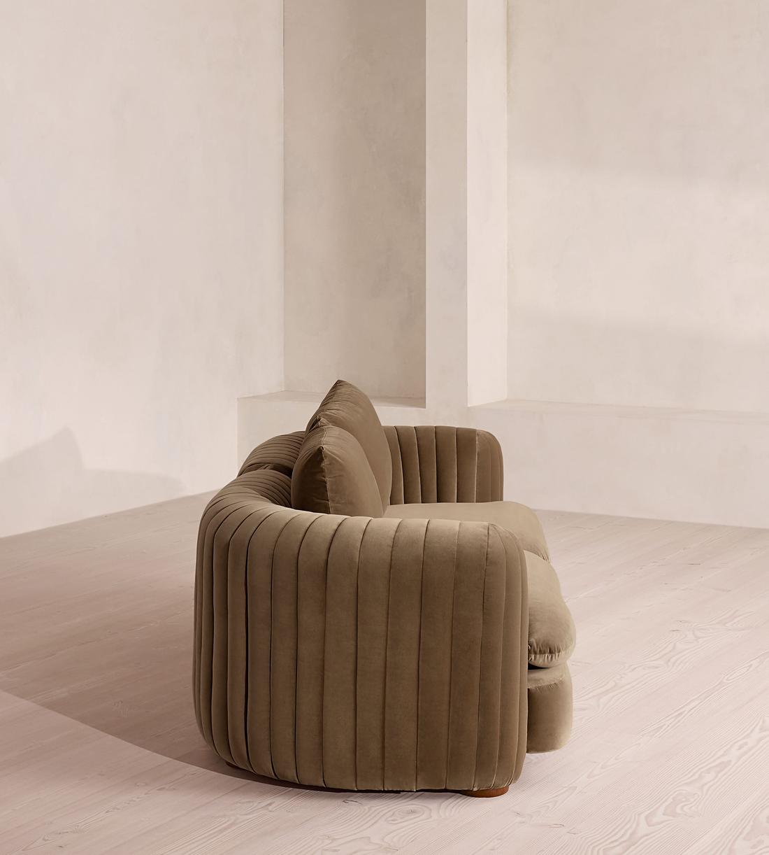 Vivienne Deeper Sit Sectional Sofa - Three Seater - Velvet - Truffle - US - Images - Image 3