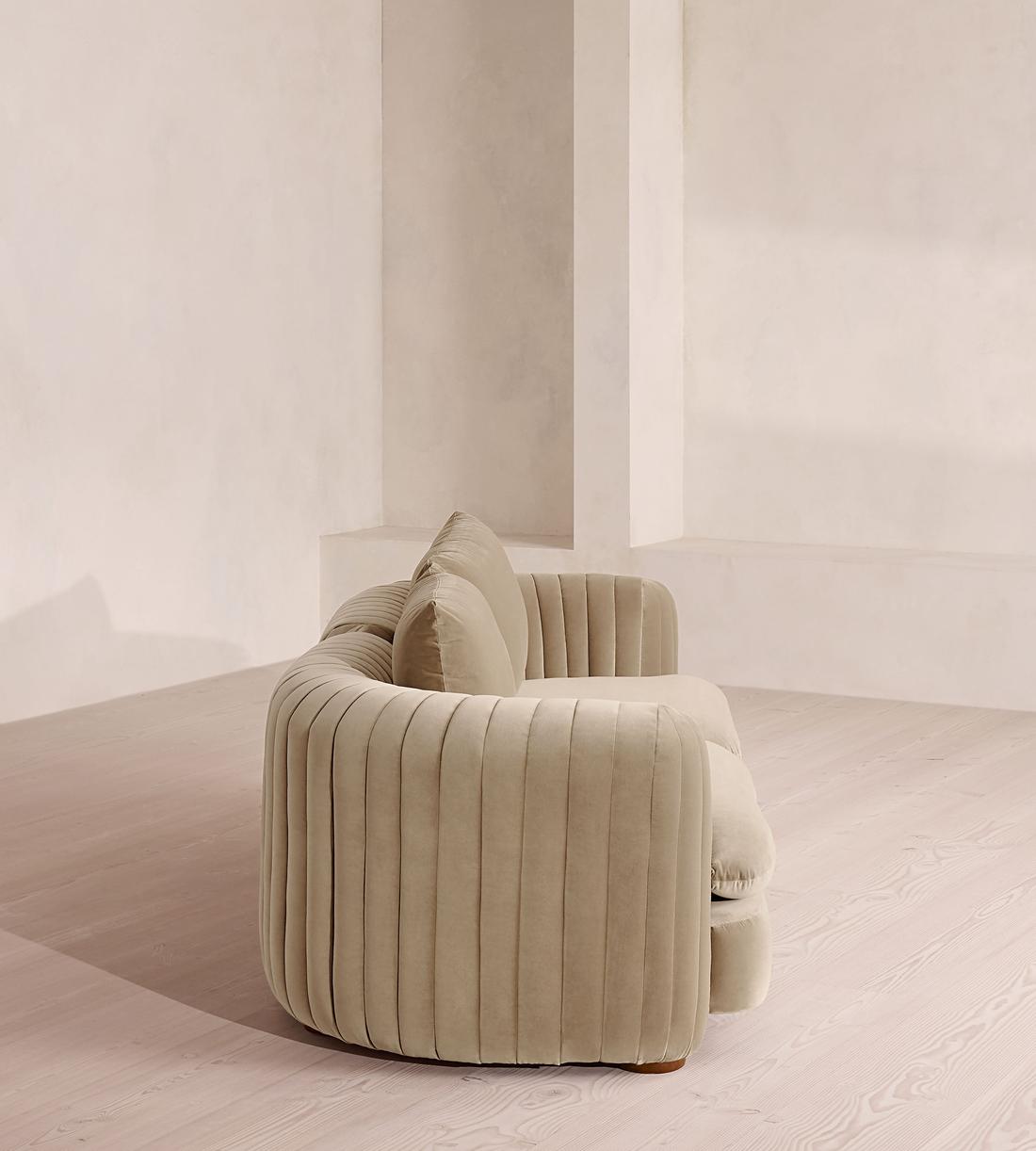 Vivienne Modular Sofa - Three Seater - Velvet - Oyster - UK - Images - Image 3