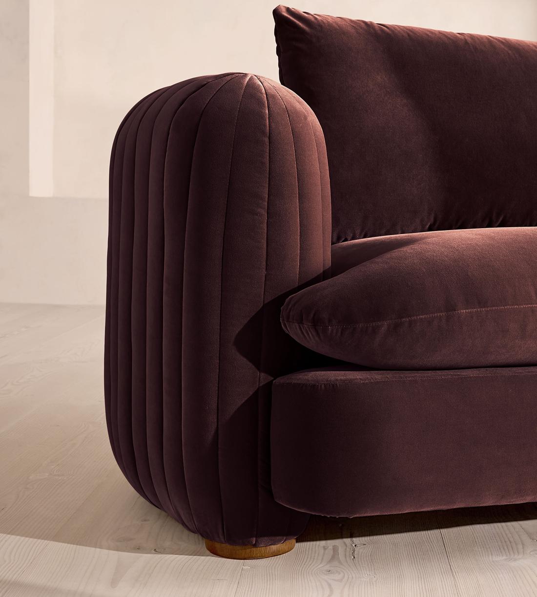 Vivienne Sectional Sofa - Three Seater - Velvet - Aubergine - US - Images - Image 5