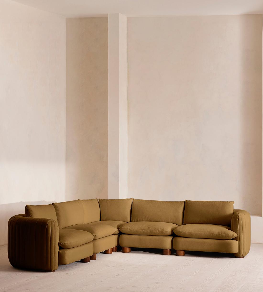 Vivienne Deeper Sit Modular Sofa - Corner Sofa - Linen - Ochre - Listing - Image 2