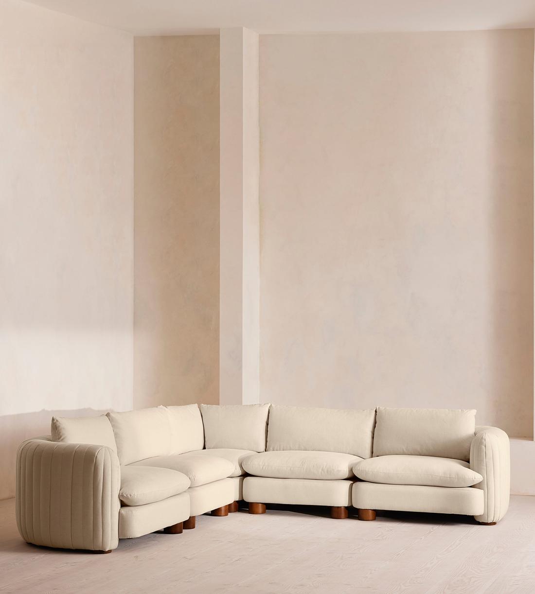 Vivienne Deeper Sit Sectional Sofa - Corner Sofa - Linen - Bisque - US - Listing - Image 2