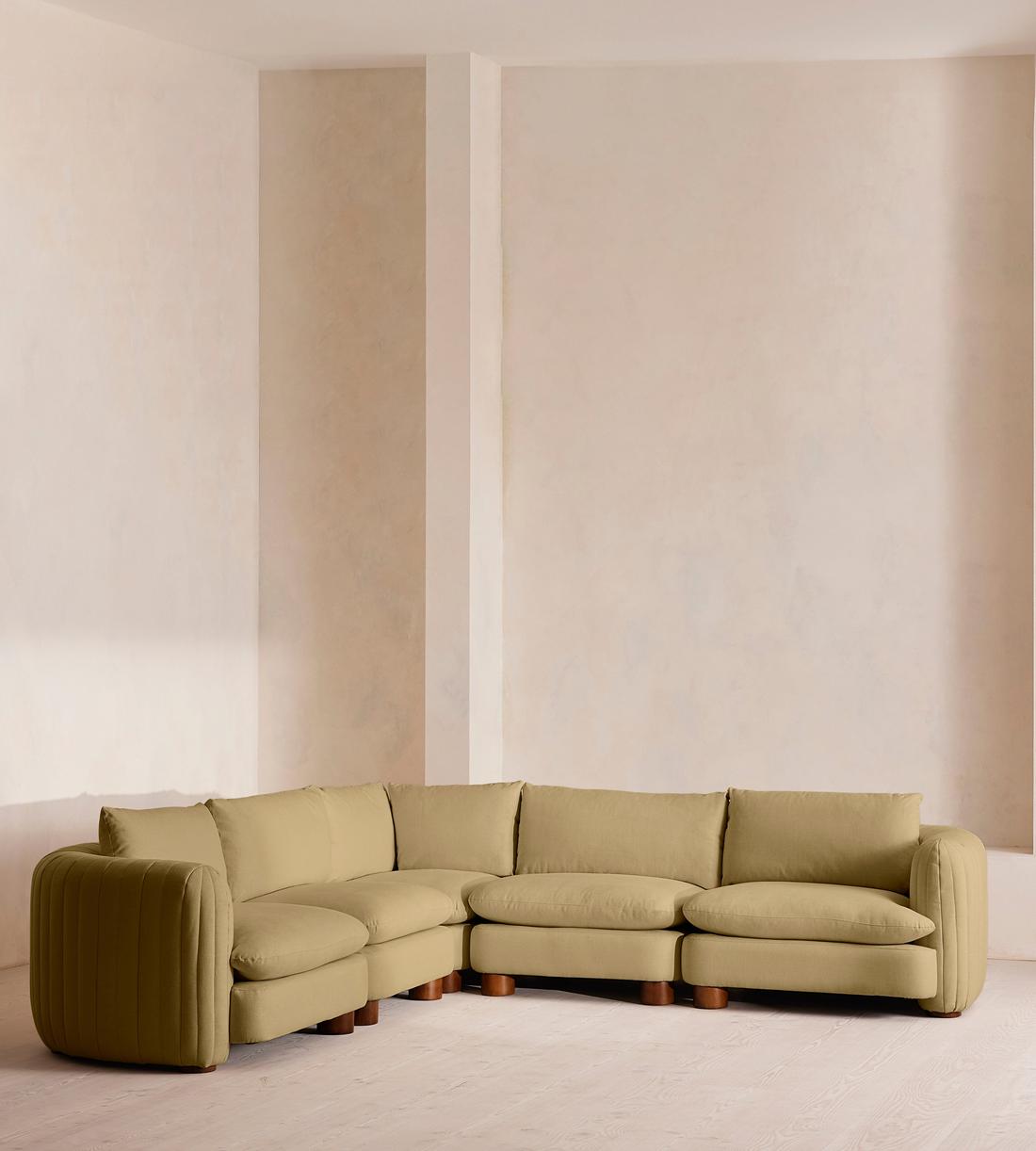 Vivienne Deeper Sit Modular Sofa - Corner Sofa - Linen - Wheat - Listing - Image 2